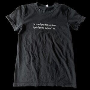 Y2K American Apparel Black Tee Sarcastic Quote Shirt Womens Large